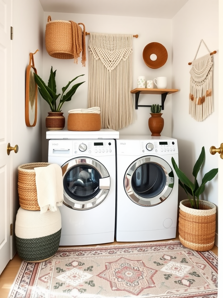 Boho Laundry Room Folding Station