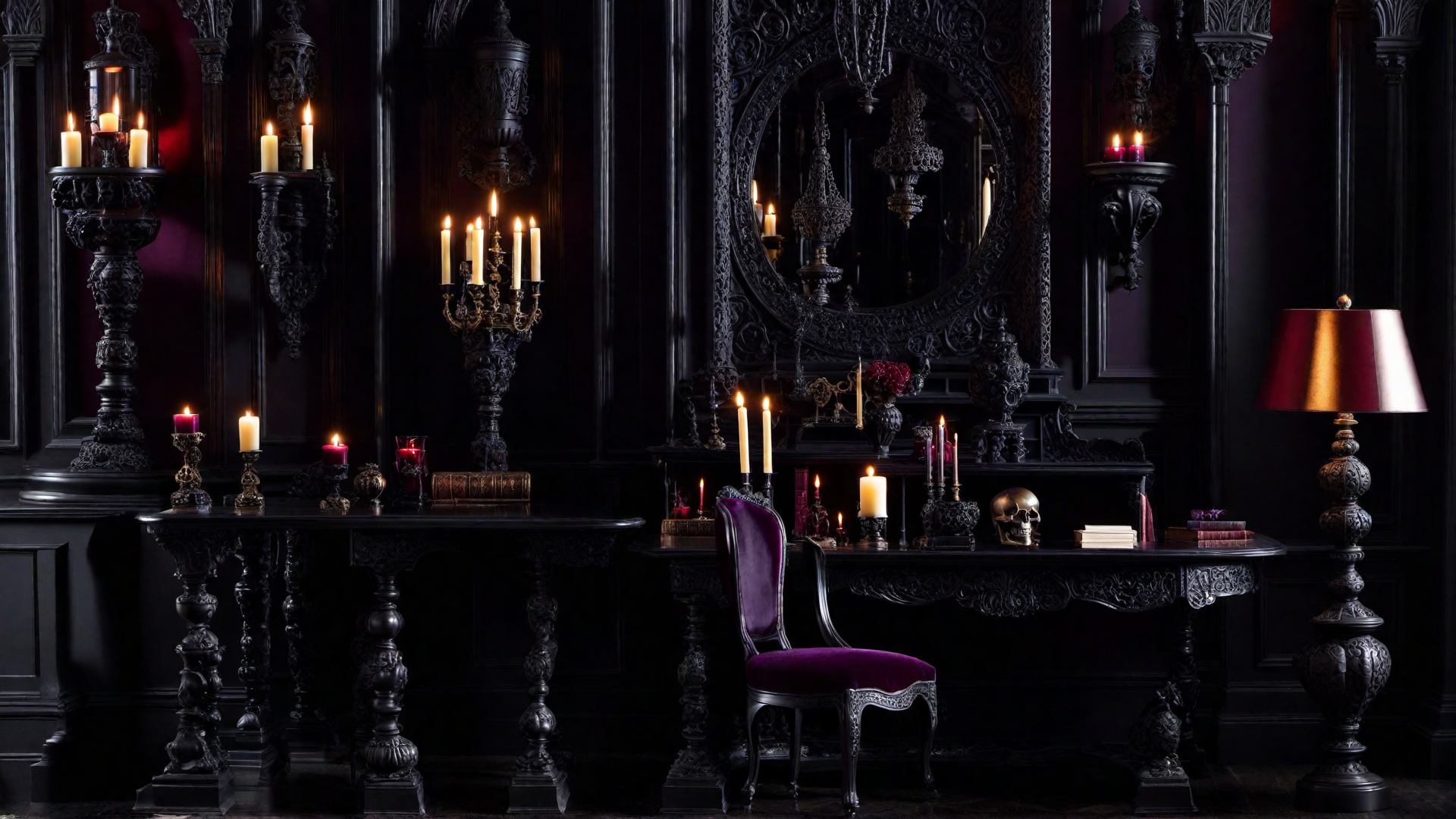 Gothic Home Office: Dark and Inspirational Workspace