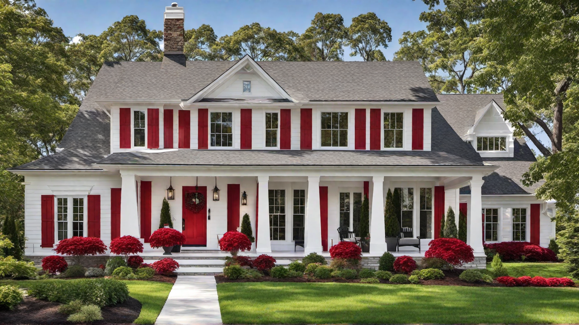 Classic Home with Red Front Door