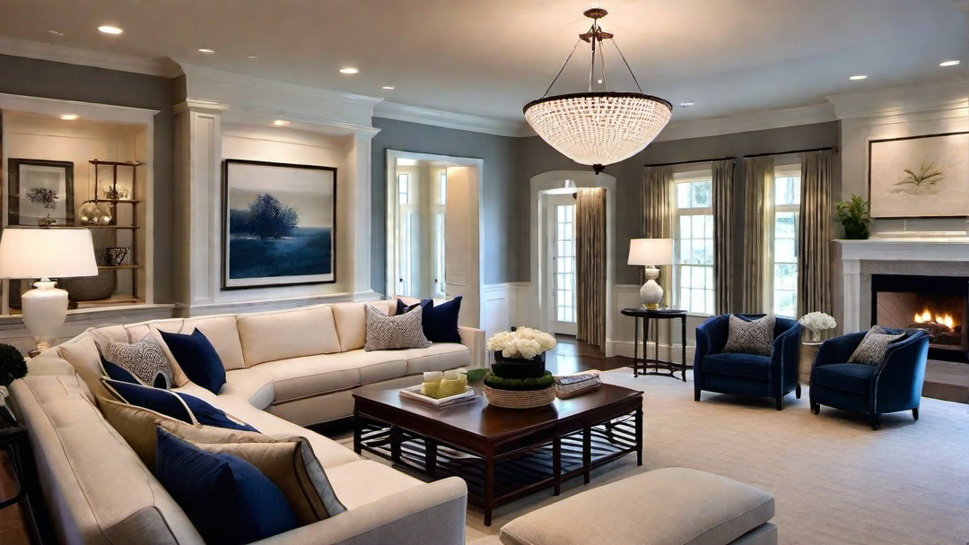 Hanging Lighting in Colonial Style Great Rooms