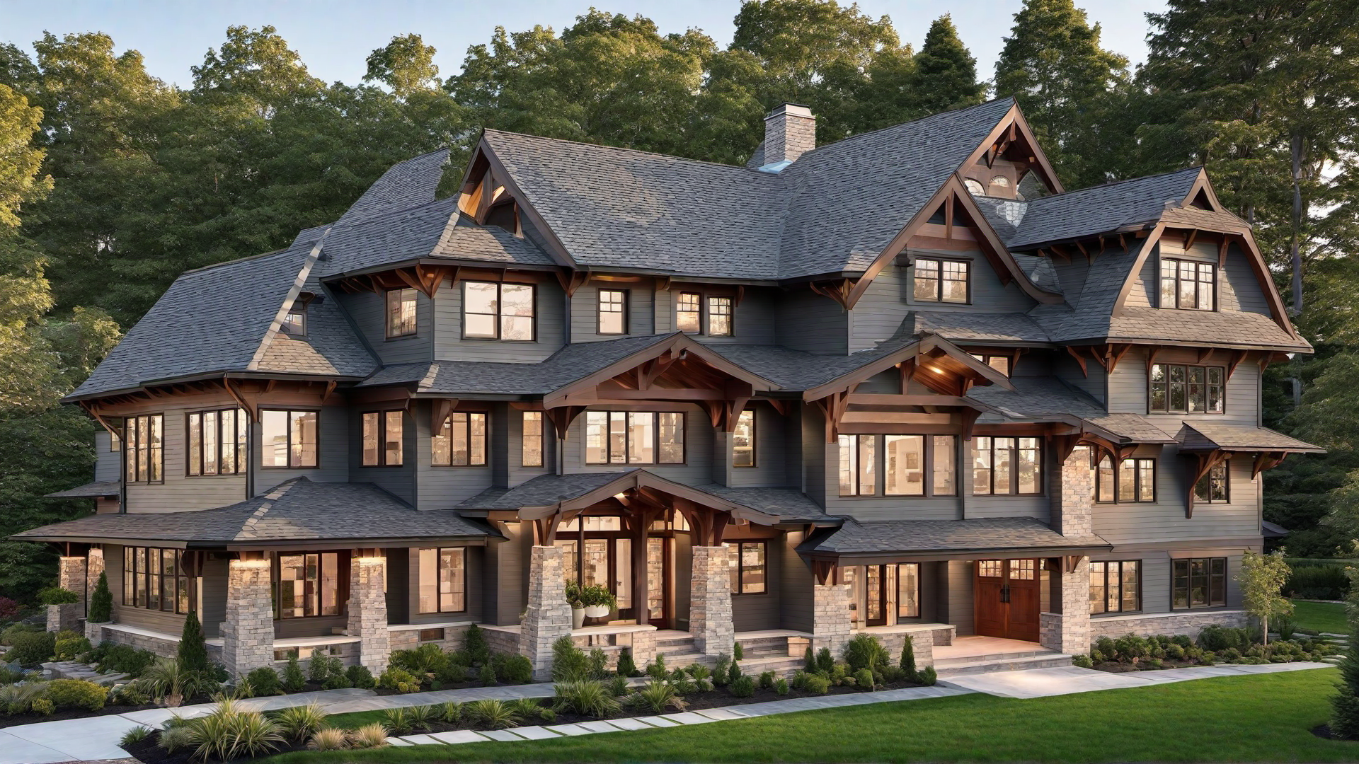 Beautiful Craftsman Gable End with Decorative Rafters