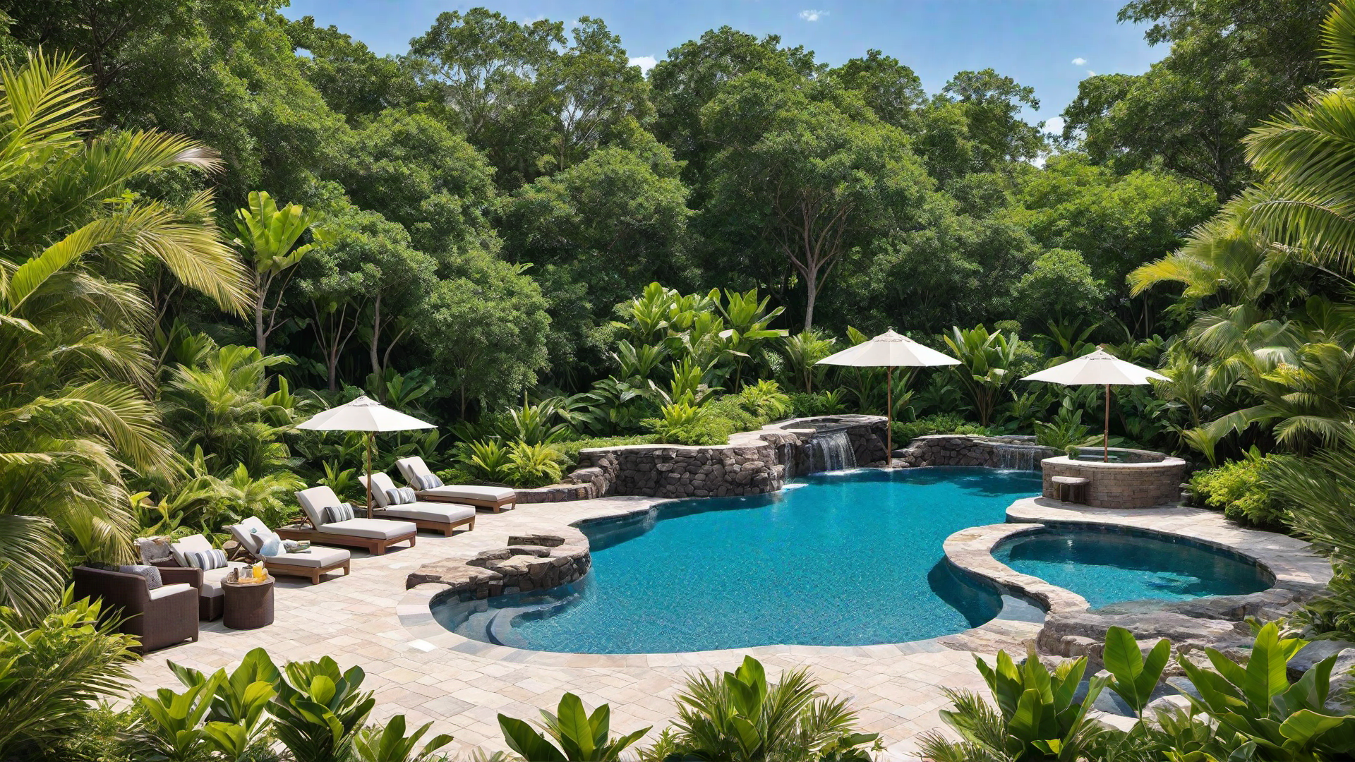 Pool with a Tanning Ledge
