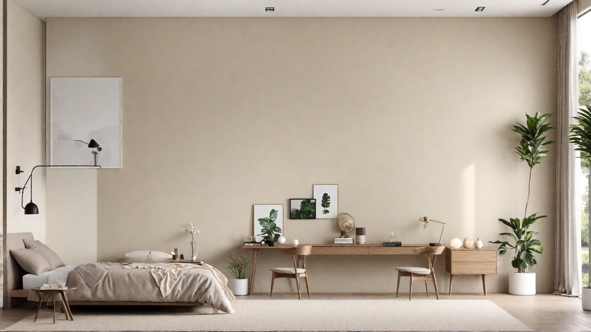 Minimalist Bliss: Beige Bedroom with Clean Lines