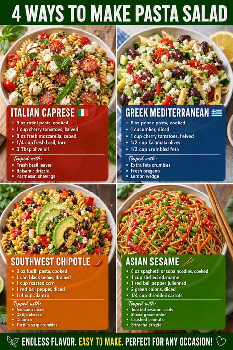 4 Ways to Make Pasta Salad