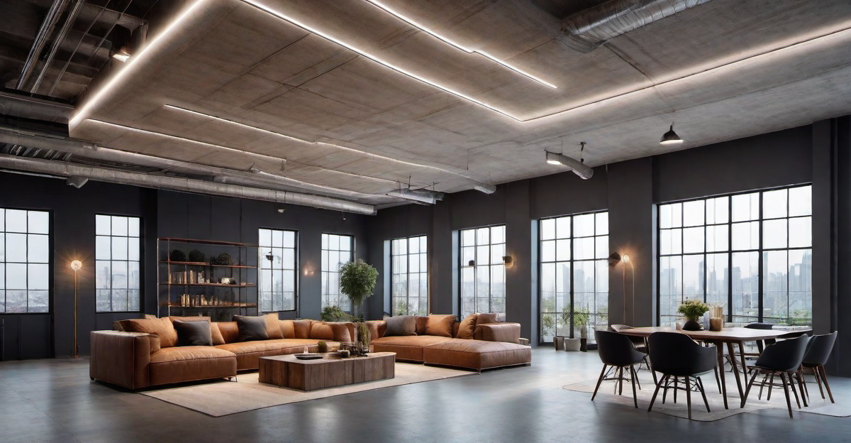 Industrial Charm: Exposed Gypsum Board False Ceiling Design