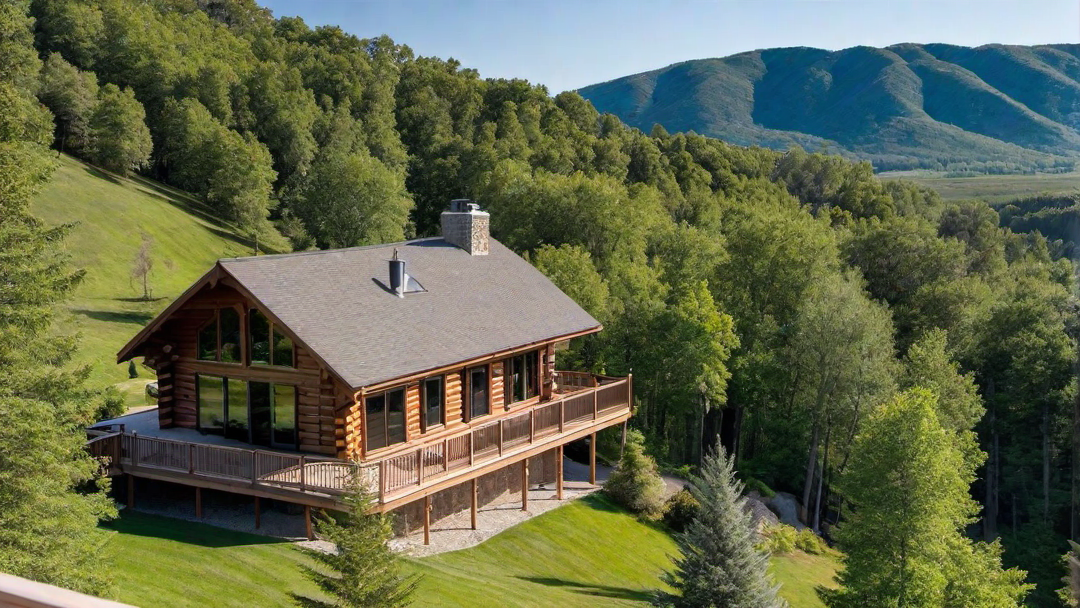 Sweeping Views from a Log Cabin Balcony