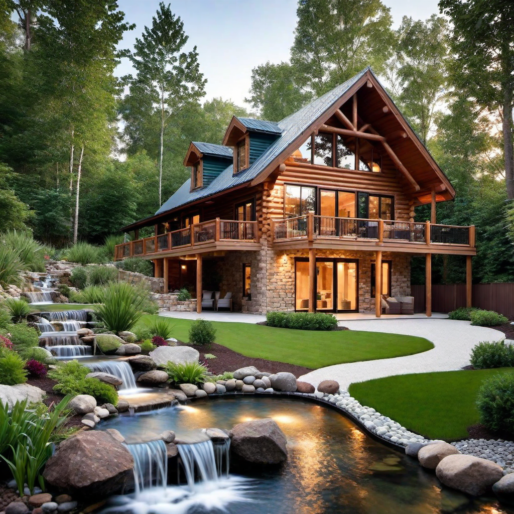 Log Cabin Exterior Water Features: Enhancing Natural Beauty