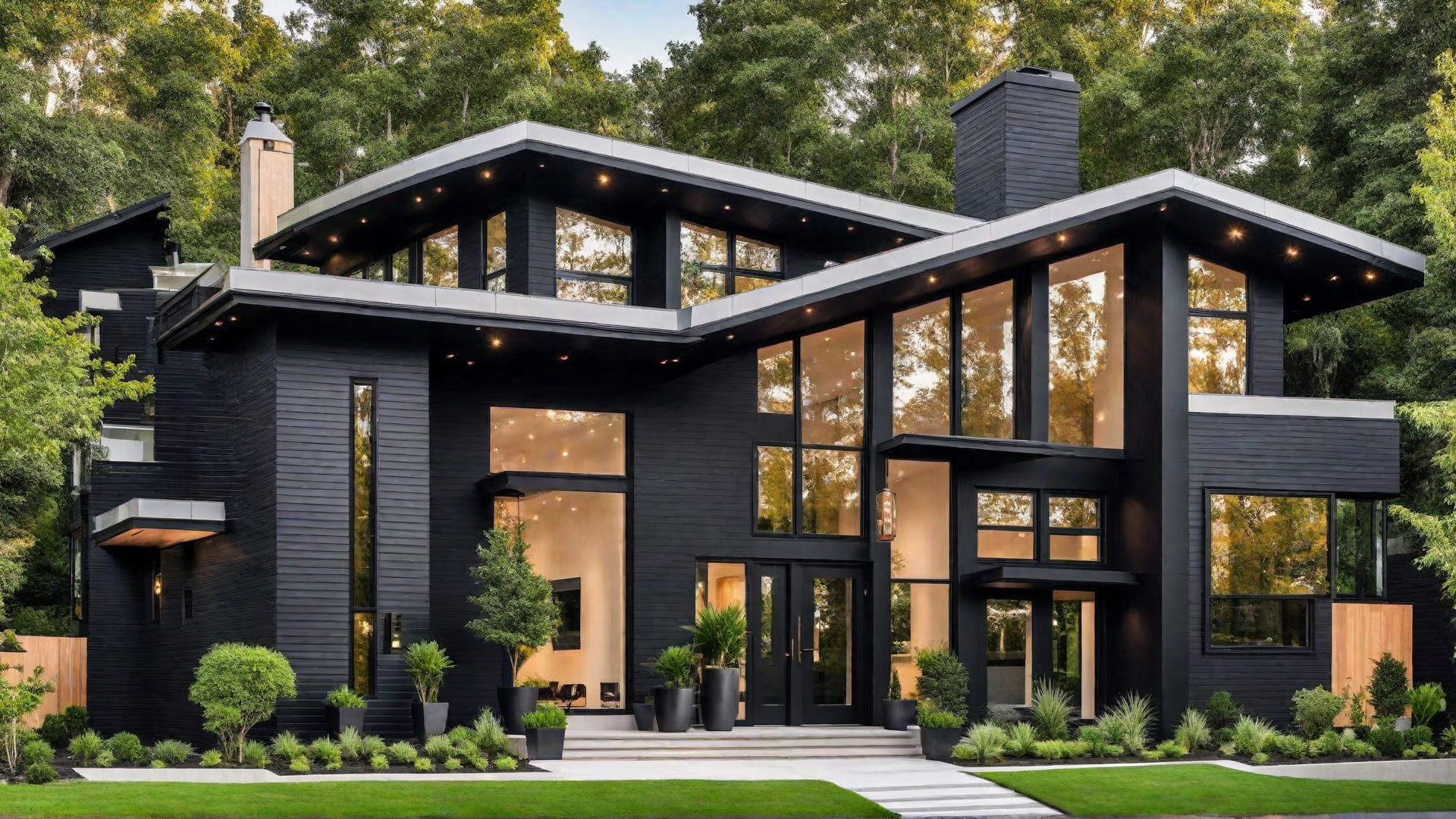 Artistic Expression: Black Exterior with Unique Architectural Details