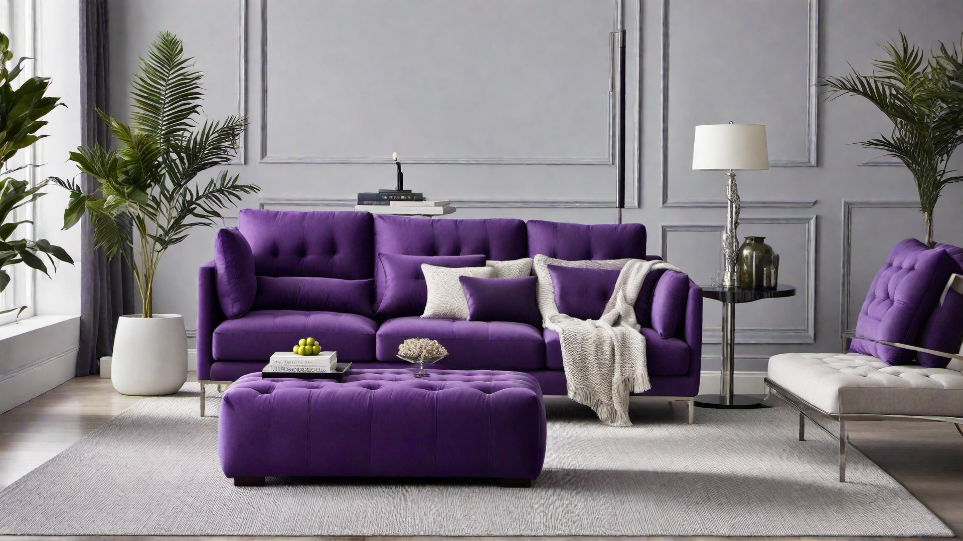 Stylish Purple Ottoman as a Functional Decor Piece