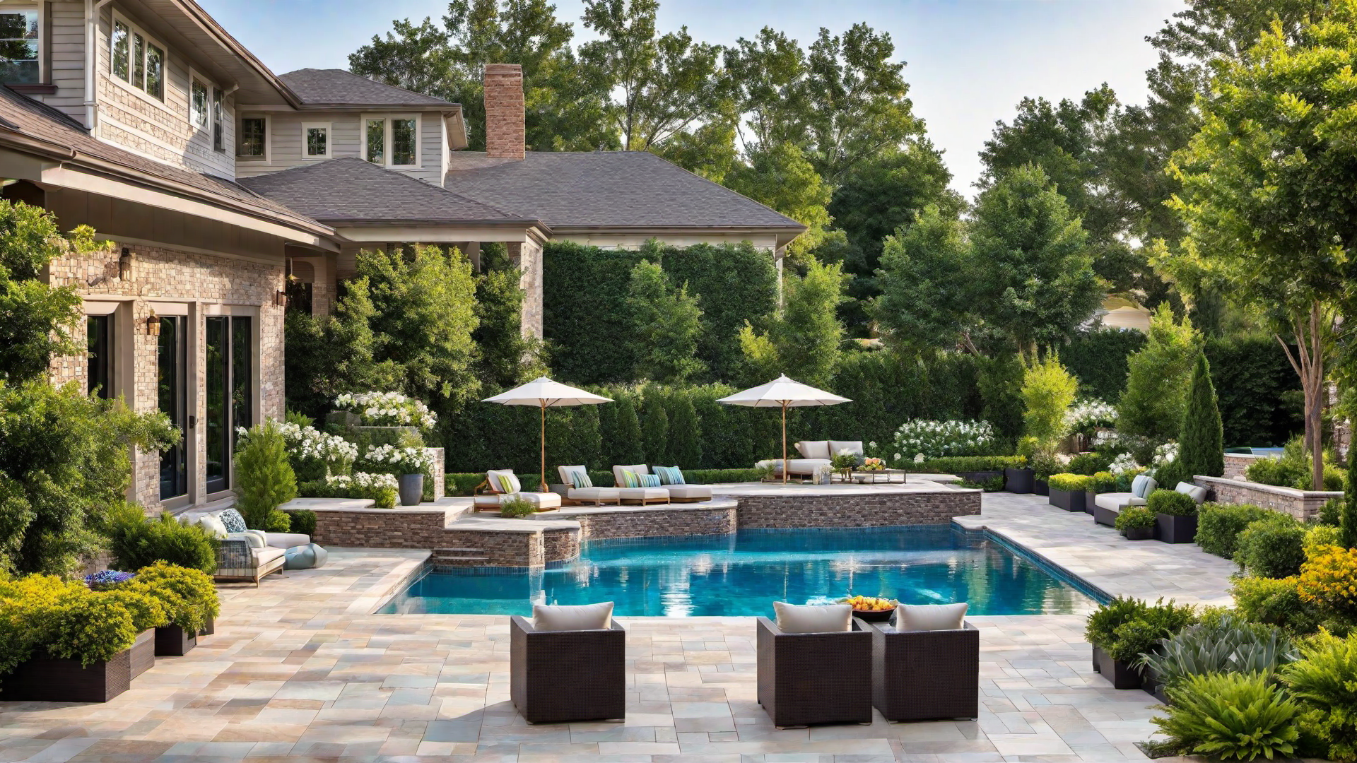 Pool with Colorful Mosaic Tile Work
