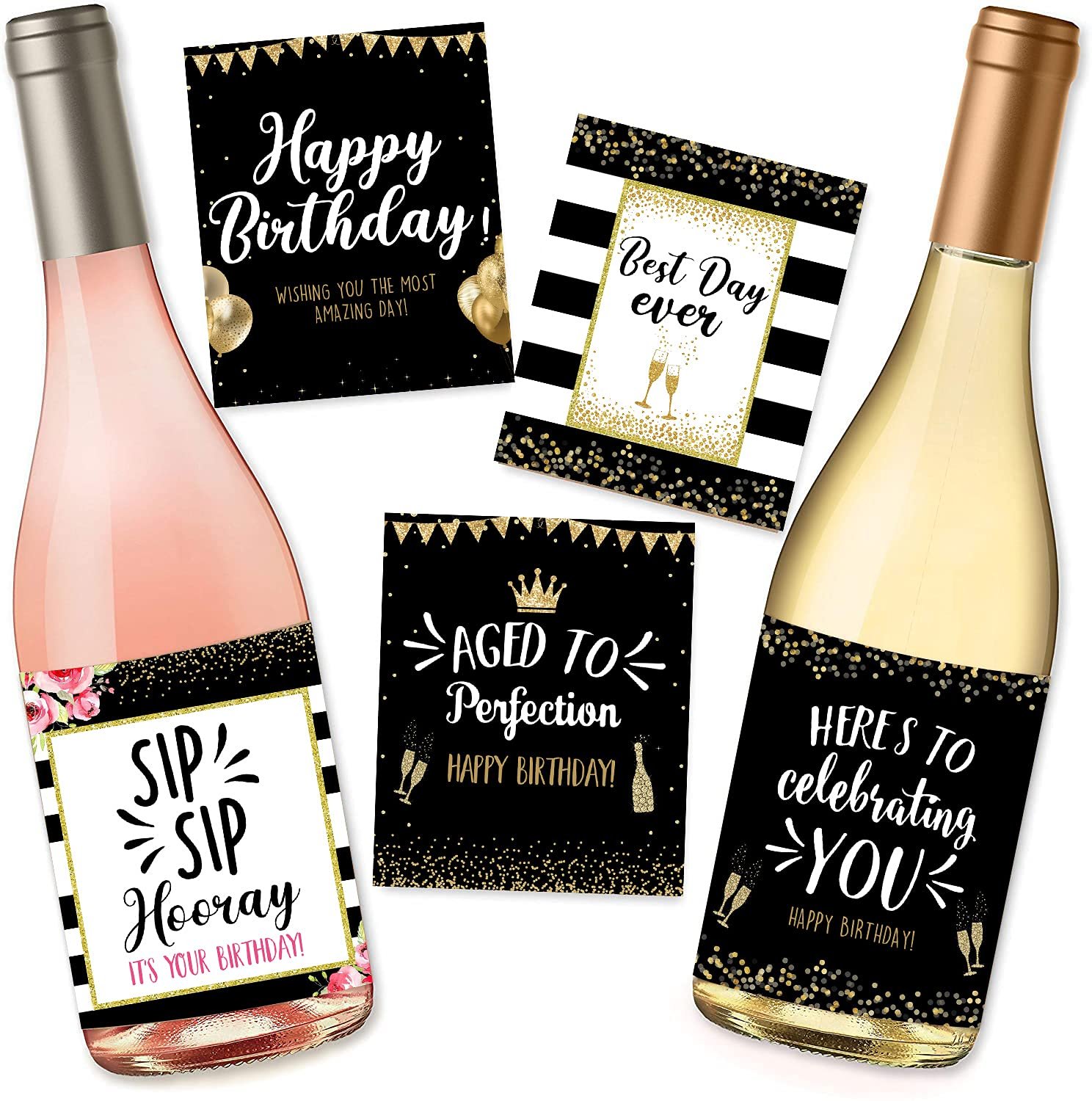 WHING Birthday Wine Labels