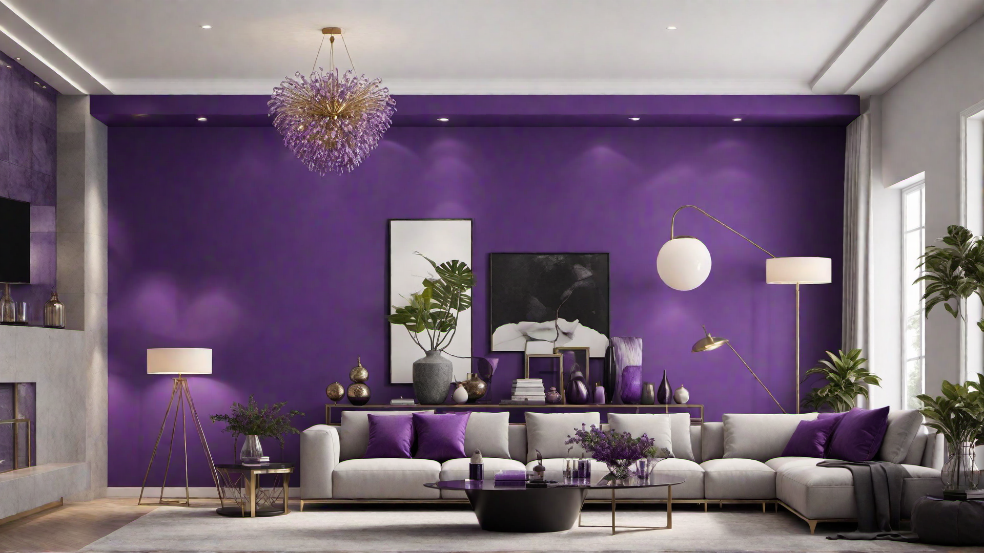 Purple Artwork as a Focal Point in the Room