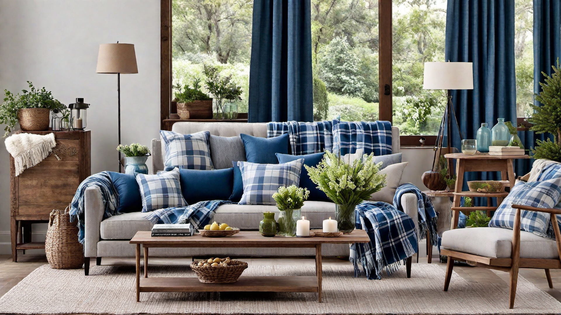 Lake House Vibes: Blue Plaid Throws