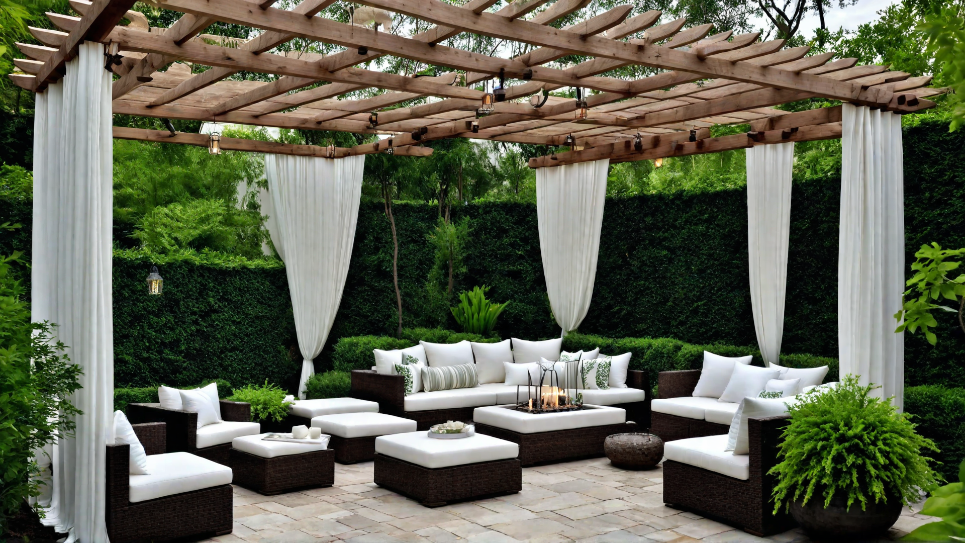 Elegant Pergola with Drapes