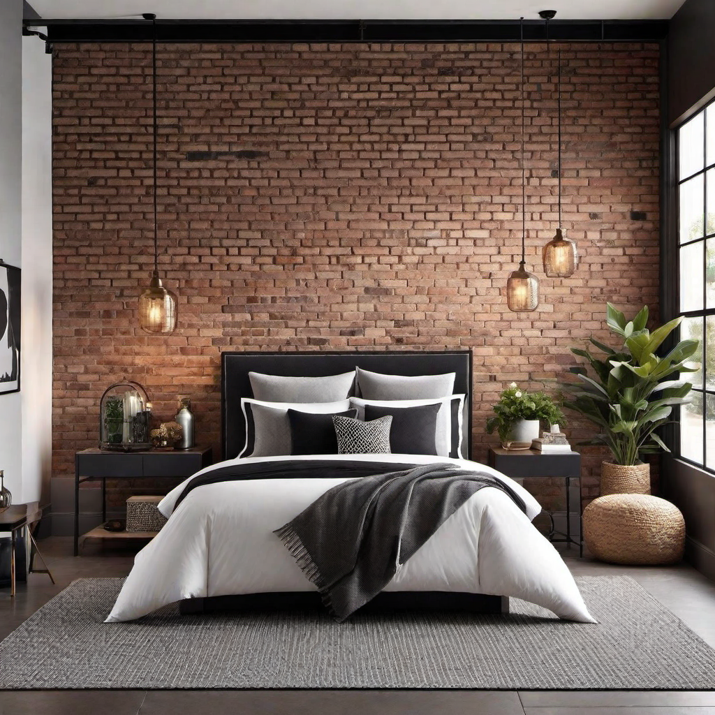Industrial Chic: Exposed Brick Wall Bedroom Design