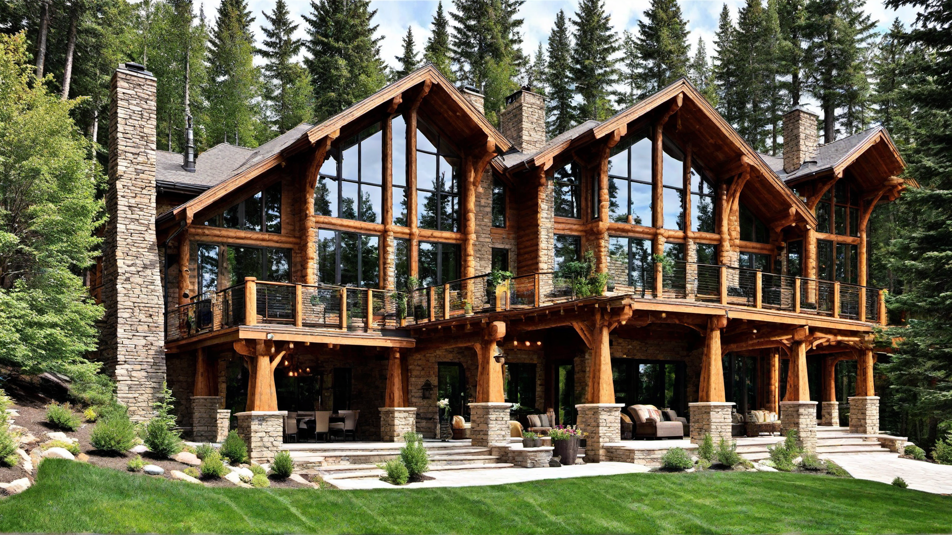 Artisan Stonework on a Mountain Home