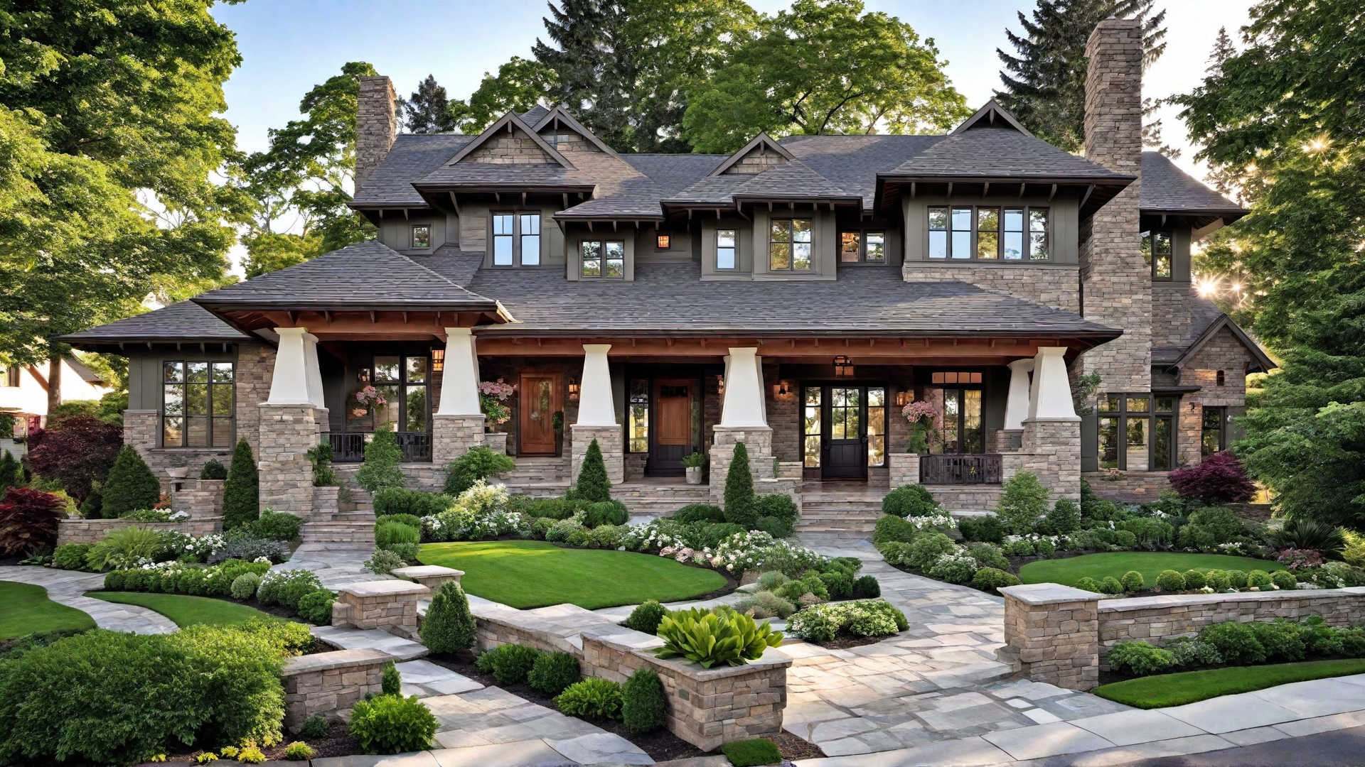 Charming Craftsman Cottage with Stone Pathway