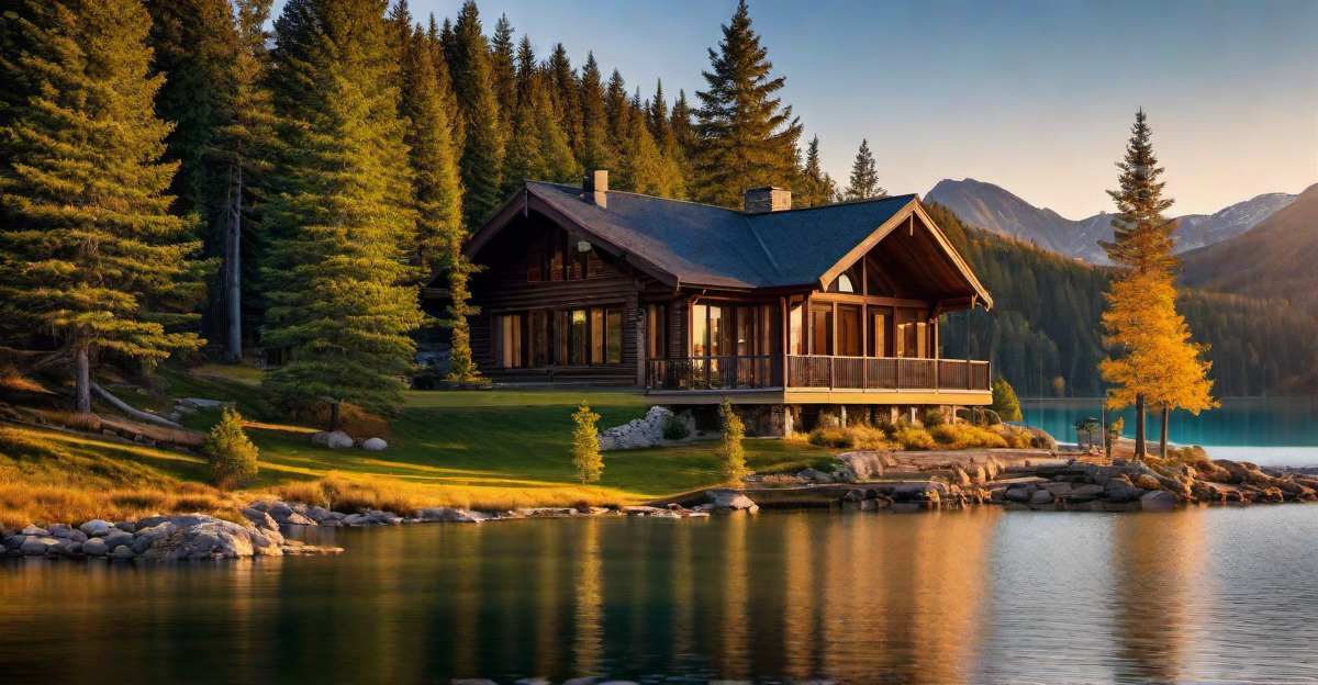 Tranquil Lakeside Cabin with Stunning Sunset Views