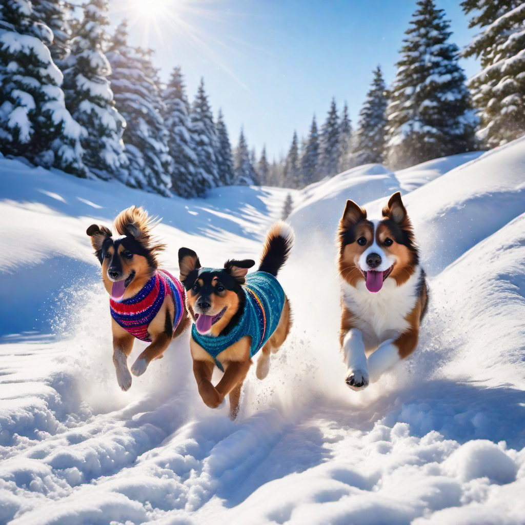 Winter Wonders: Dogs Having Fun in the Snow