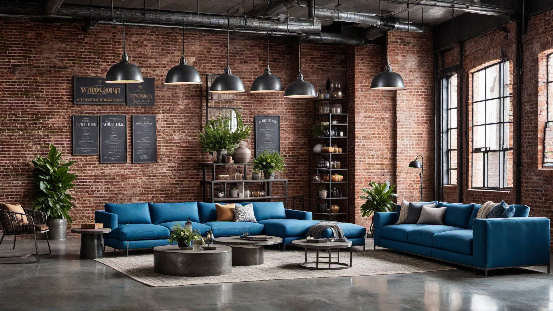 Industrial Chic: Blue Metal Accents