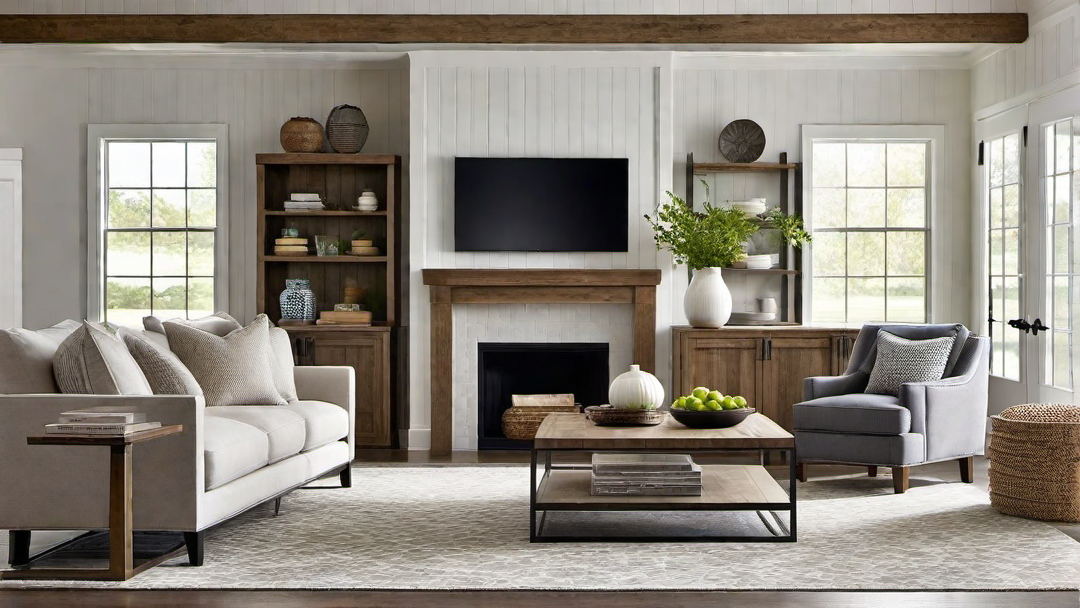 Sleek Farmhouse Entertainment Center Setup