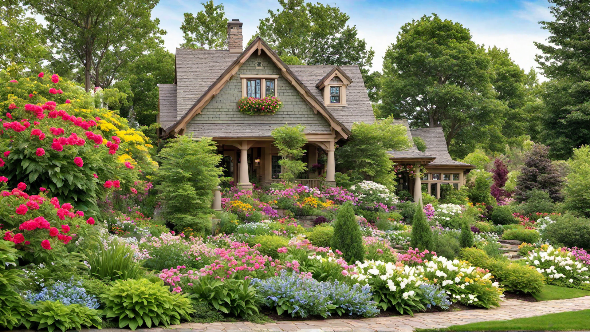 Cottage-style Garden: Complementing Craftsman Home Exteriors
