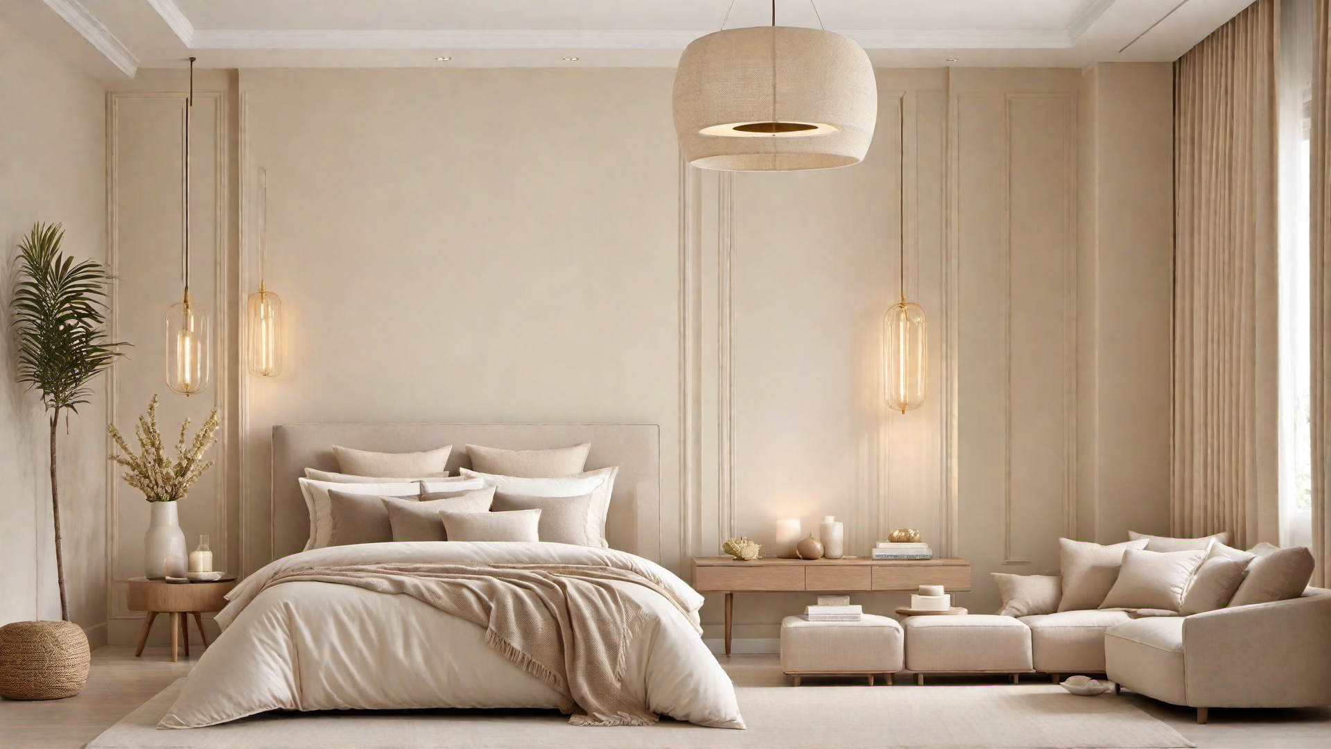 Tranquil Haven: Beige Bedroom for Restful Sleep