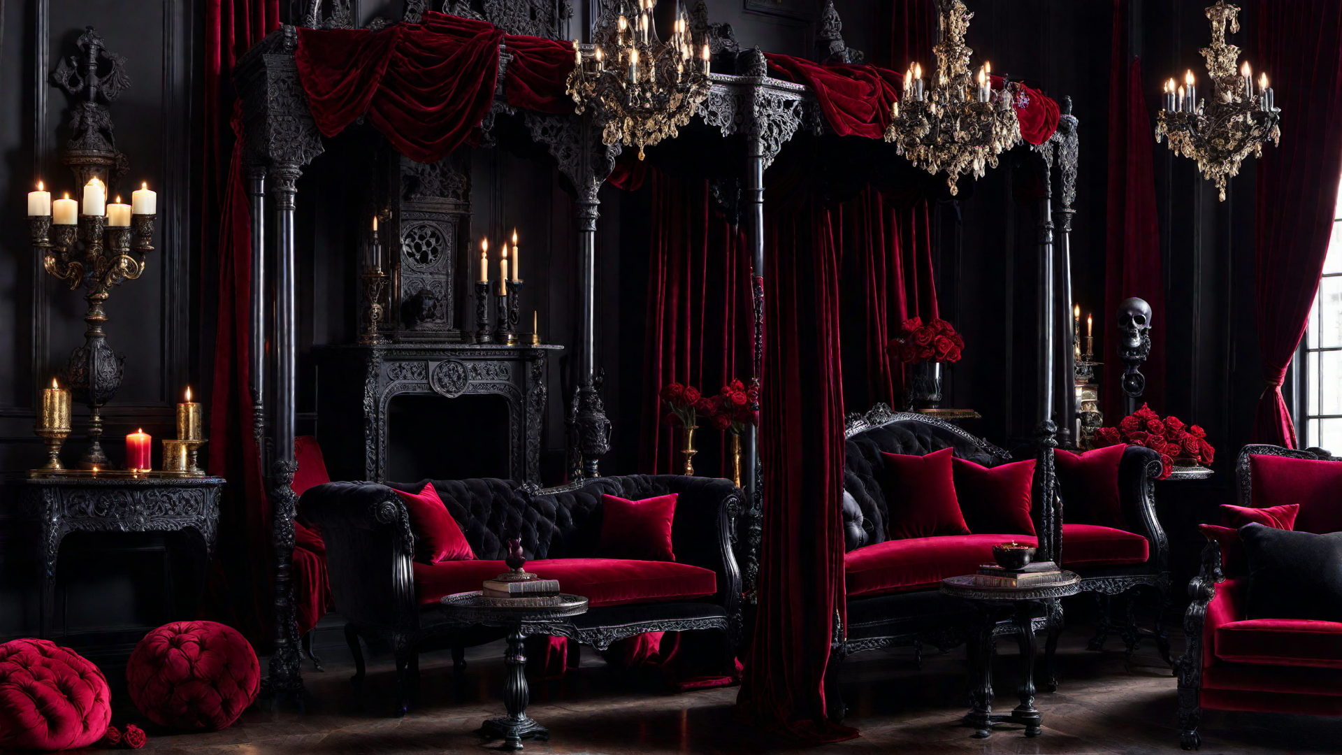 Red Accents: Adding a Pop of Color to the Darkness