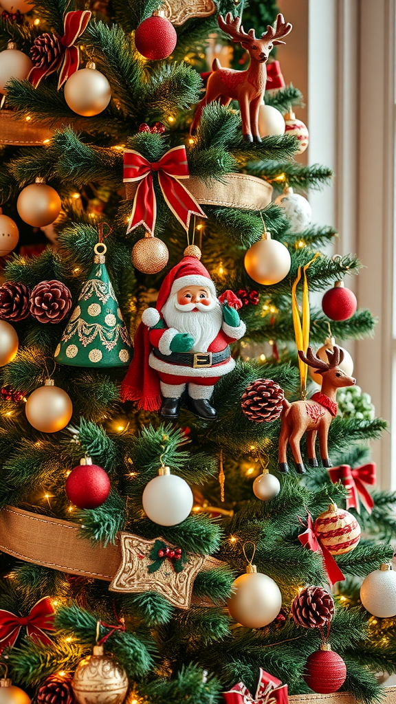 Classic Santa and Reindeer Figures