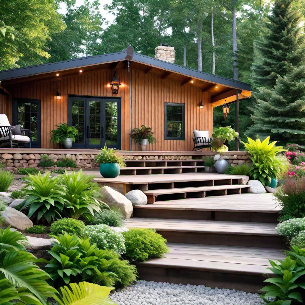 Cozy Retreat: Inviting Front Porch on a Log Cabin