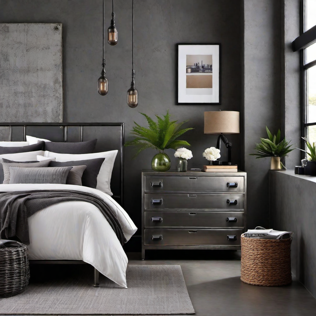 Industrial Bedroom Dresser: Steel Chest of Drawers