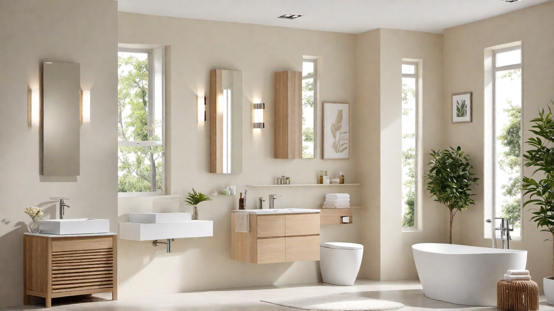 Light and Airy: Beige Bathroom with Natural Light