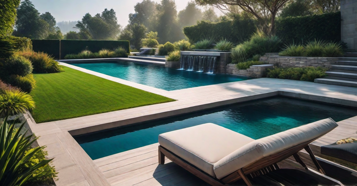 Multi-Level Marvel: Mini Pool with Cascading Waterfall
