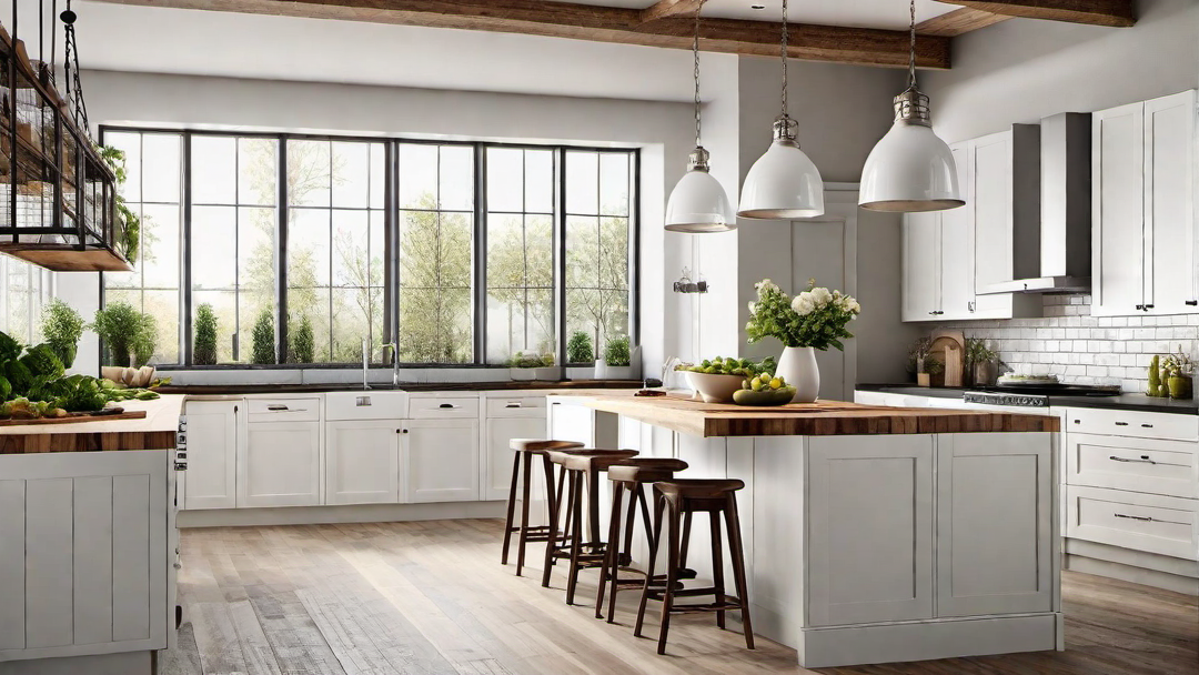 Neutral Palette: White Cabinets and Butcher Block Countertops