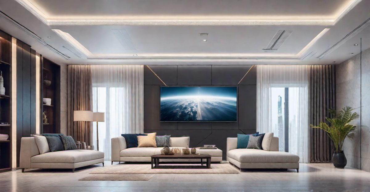 Harmonious Symmetry: Gypsum Board False Ceiling with Symmetrical Patterns