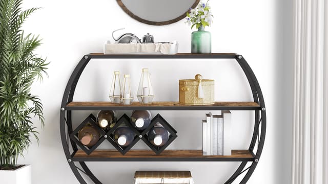 Console Table with Wine Rack