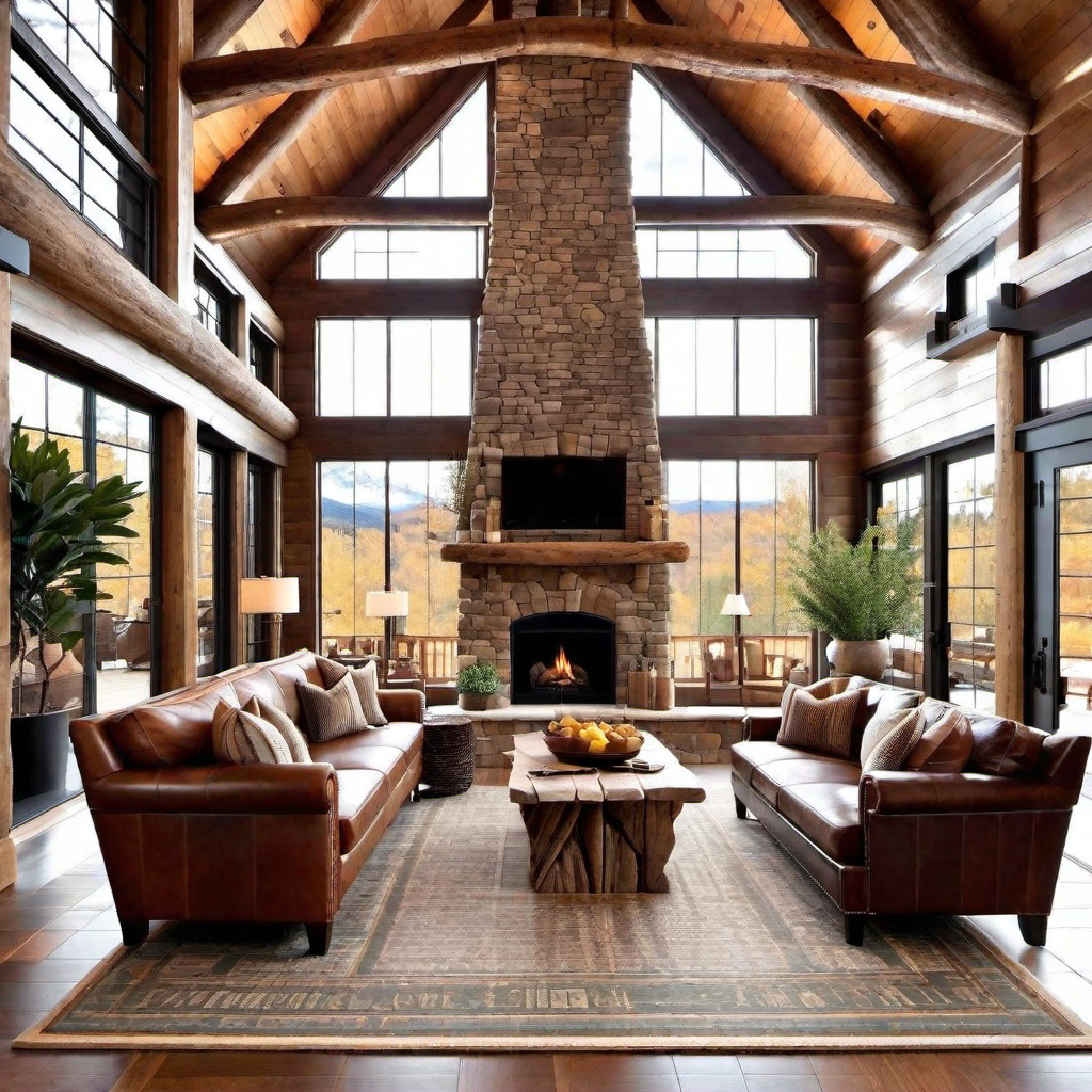 Rustic Charm: Log Cabin Living Room