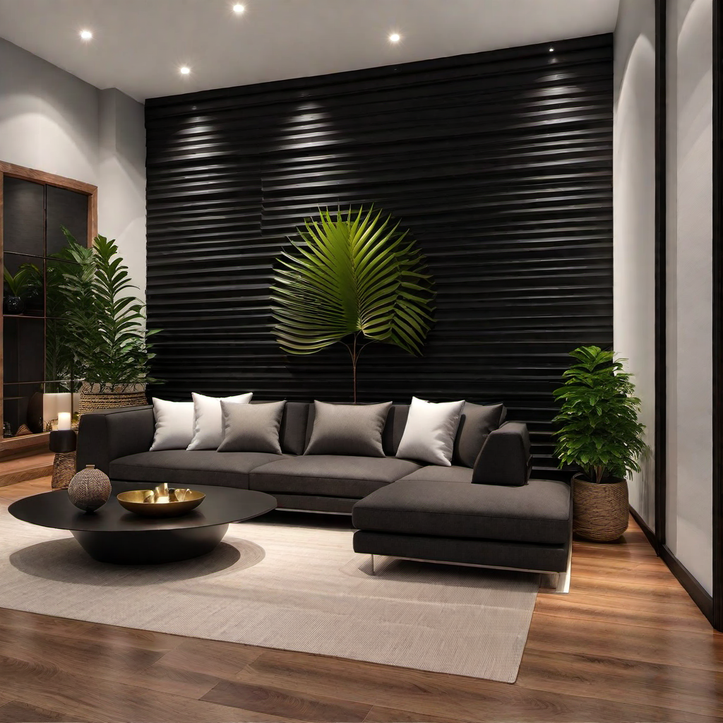 Zen Retreat: Black Accent Wall in Meditation Room