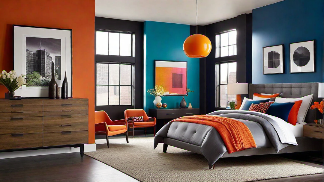 Urban Oasis: Pop of Colors in a Modern and Urban Bedroom Setting