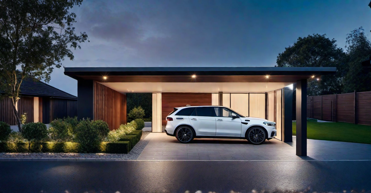 Carport with Lighting: Illuminating the Night