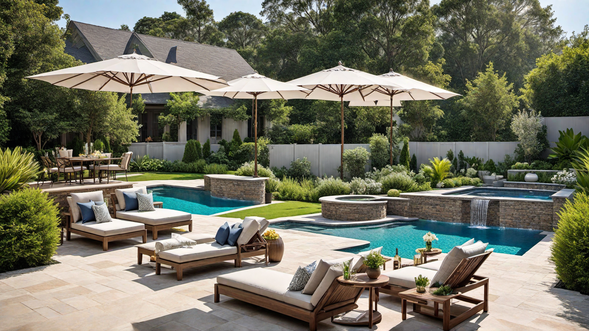 Backyard Pool with Swim-Up Bar