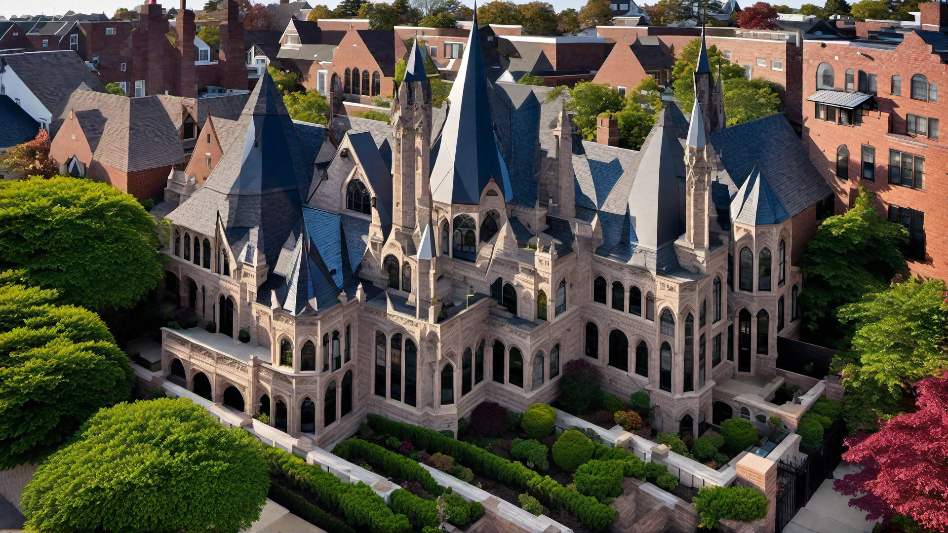 Gothic Revival Home Exteriors in Urban Settings