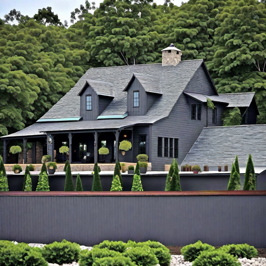 Slate Grey Farmhouse with Metal Roof