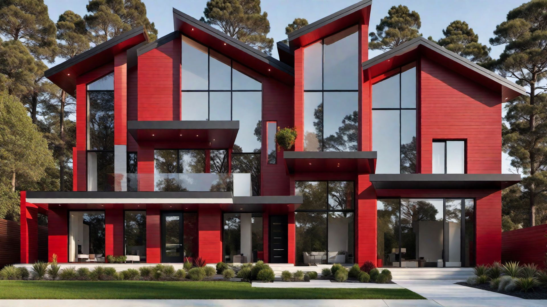 Sleek Red and Glass Frontage