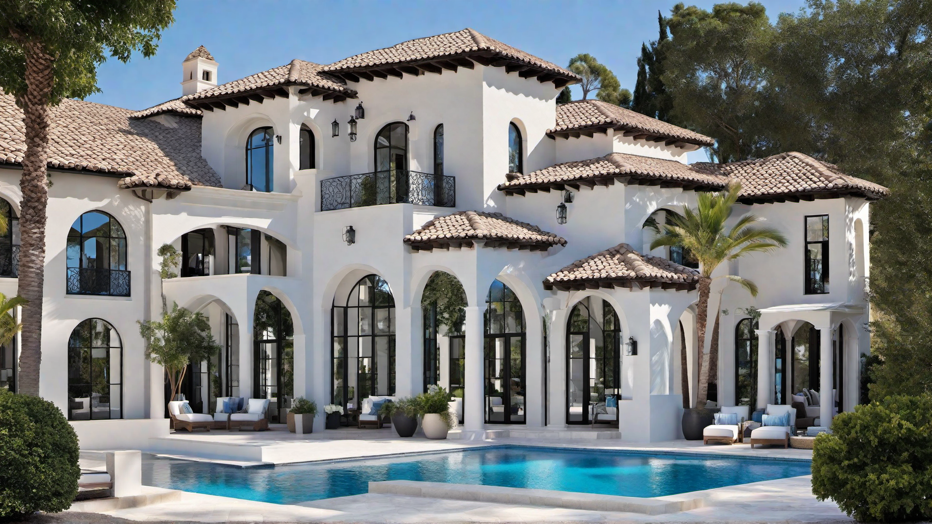 Bright Blue Accents: Mediterranean Touches in Exterior Decor