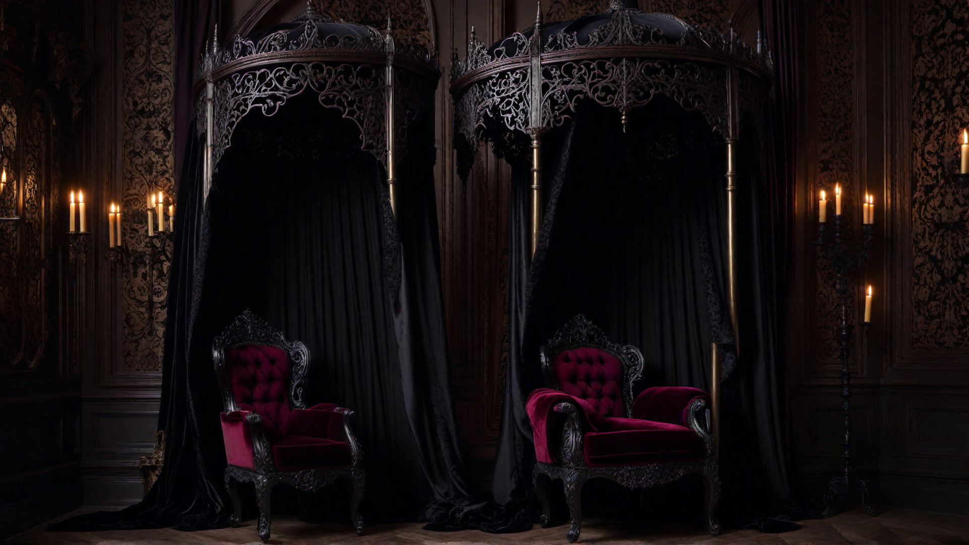 Dark Bedding: Rich Fabrics for a Cozy Gothic Bedroom