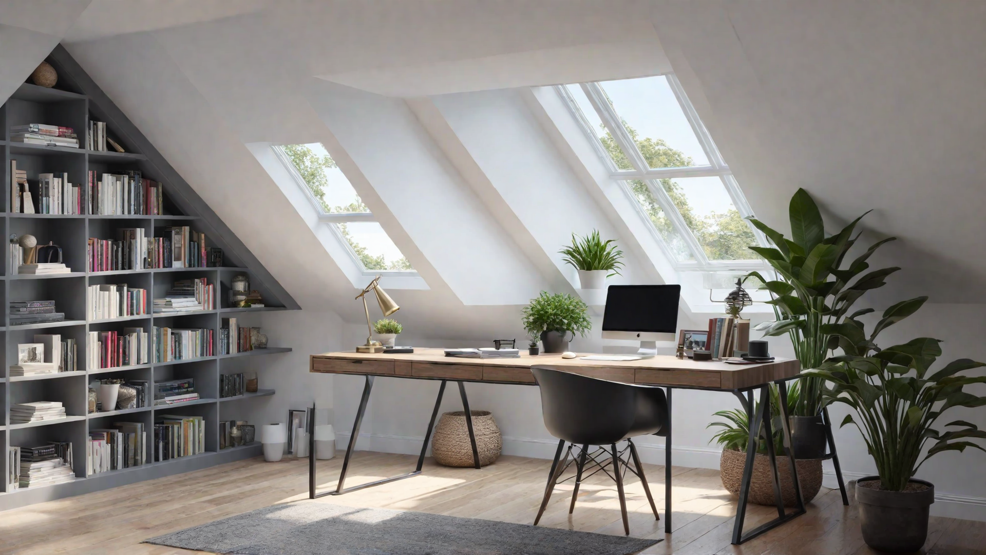 Desk in a Dormer Window Niche