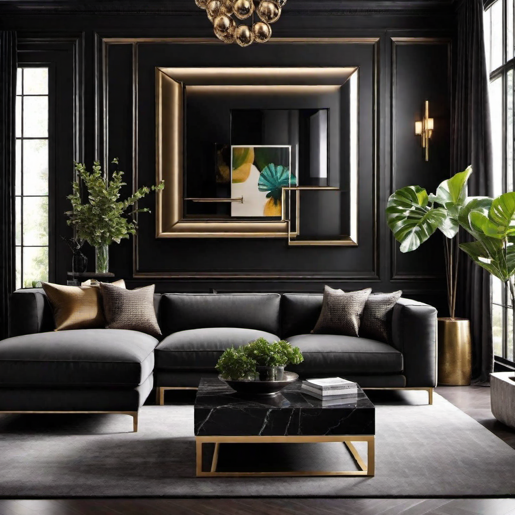 Bohemian Beauty: Black Accent Wall with Textile Art