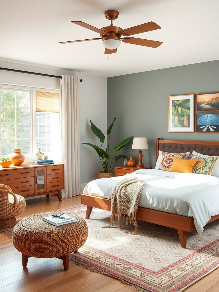 Bohemian Elements in Mid-Century Modern Bedrooms