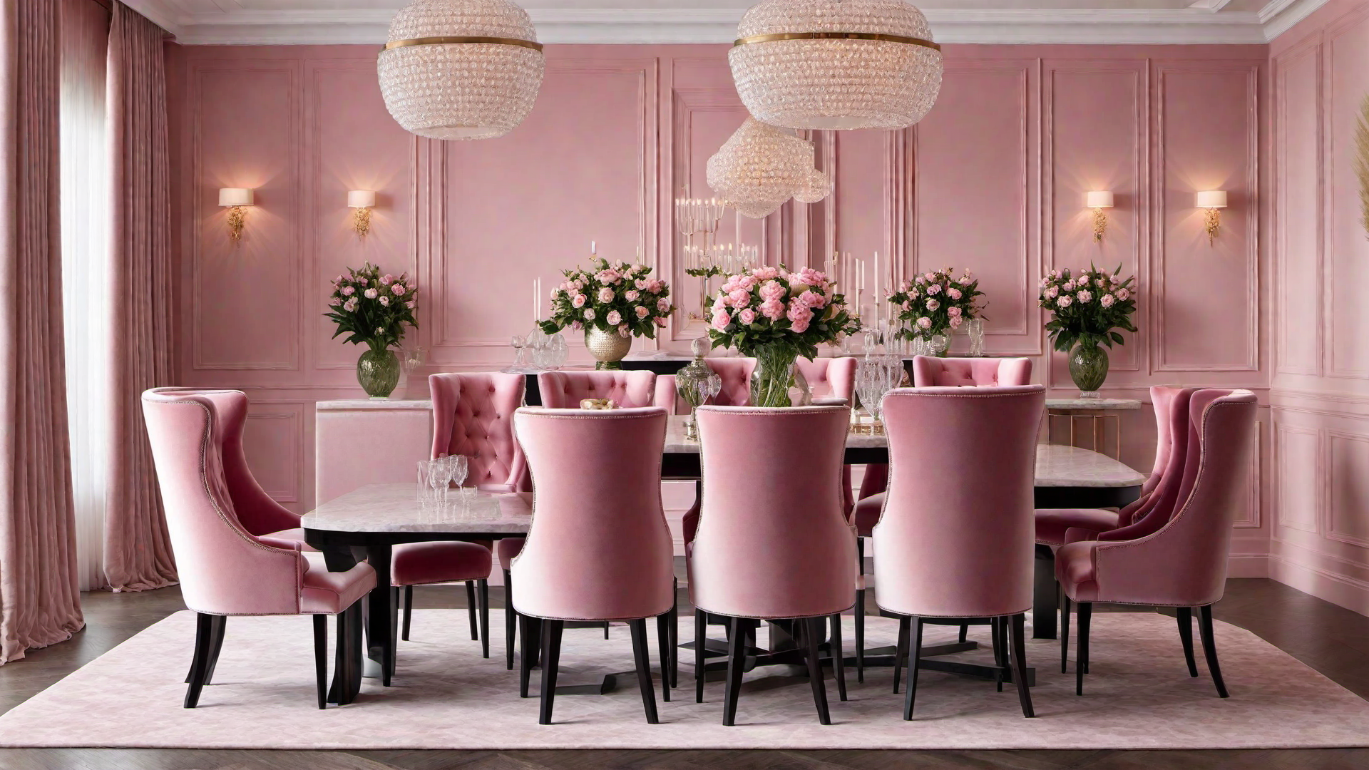 Pink Elegance: Velvet Dining Chairs